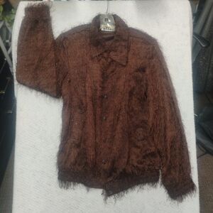 Vintage Effeci Brown Cardigan Women’s Small Long Sleeve Whimsigoth Fairy grunge